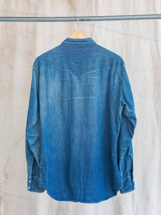 1950’s PowrHouse 101 Repaired and Heavily Faded Denim Buttonup