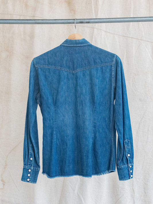 1950’s Levi’s Shorthorn Label Pearl Snap Loop Collar Denim Shirt