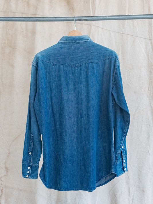 1960’s Wrangler Blue Bell Mid Wash Pearl Snap Denim Shirt