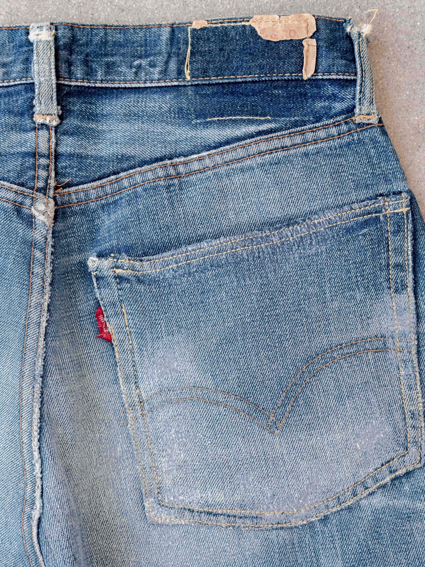 1960’s Levi’s Big E Extensively Repaired and Extremely Whiskered 501s-30W
