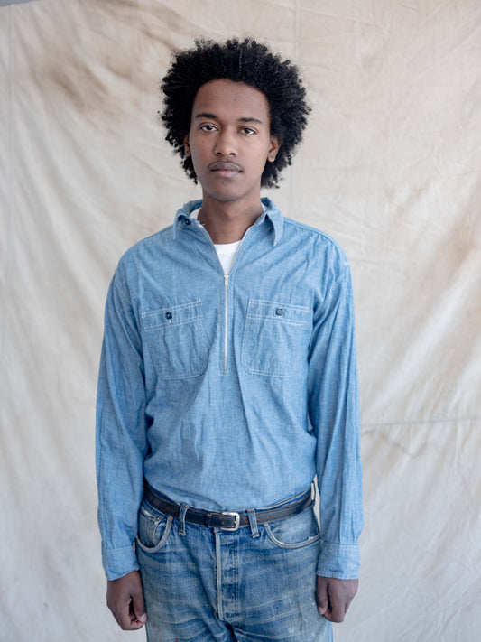 1950’s Hercules Chin Strap Half Zip Chambray
