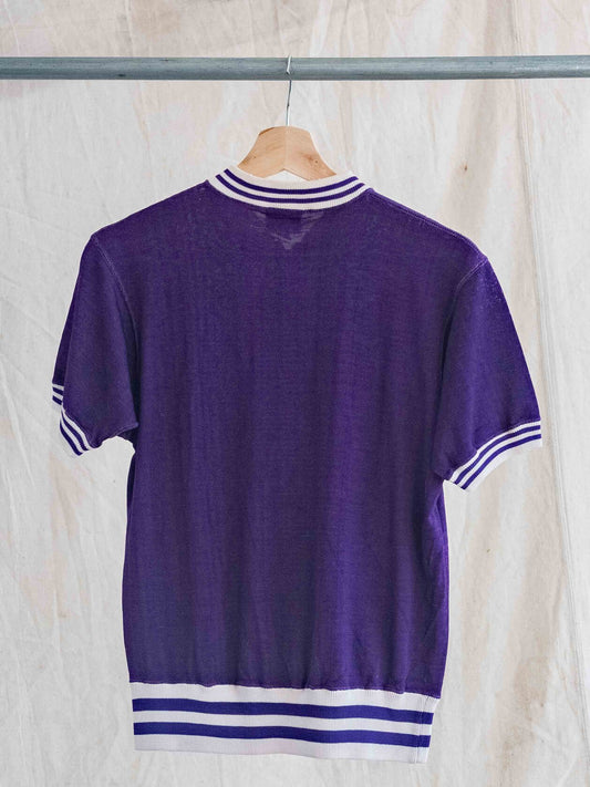 1960’s Rayon/Cotton Blend Purple Sportswear Top