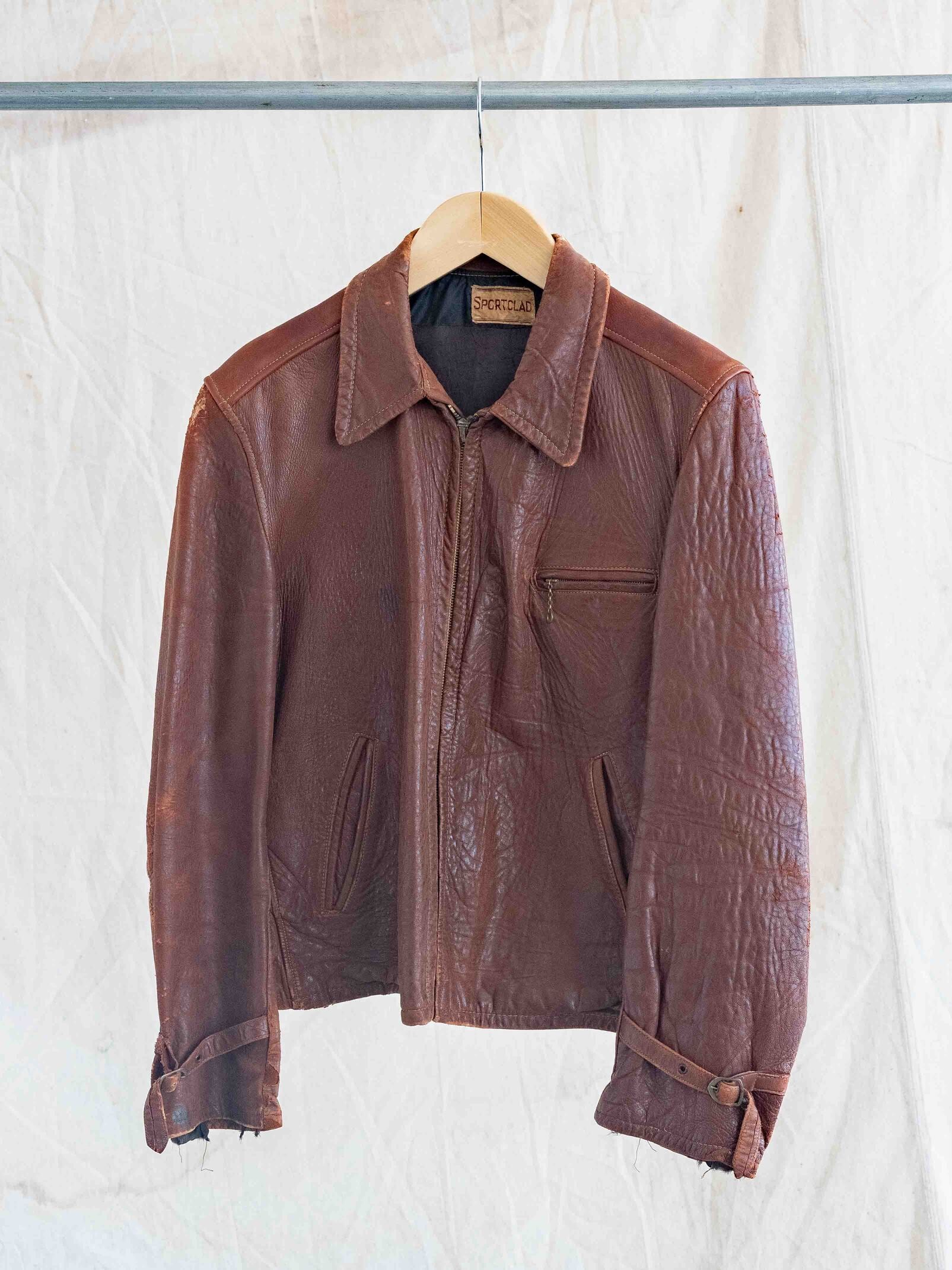 1940's/1950's Slightly Thrashed Sportclad 3 Pocket Leather Jacket