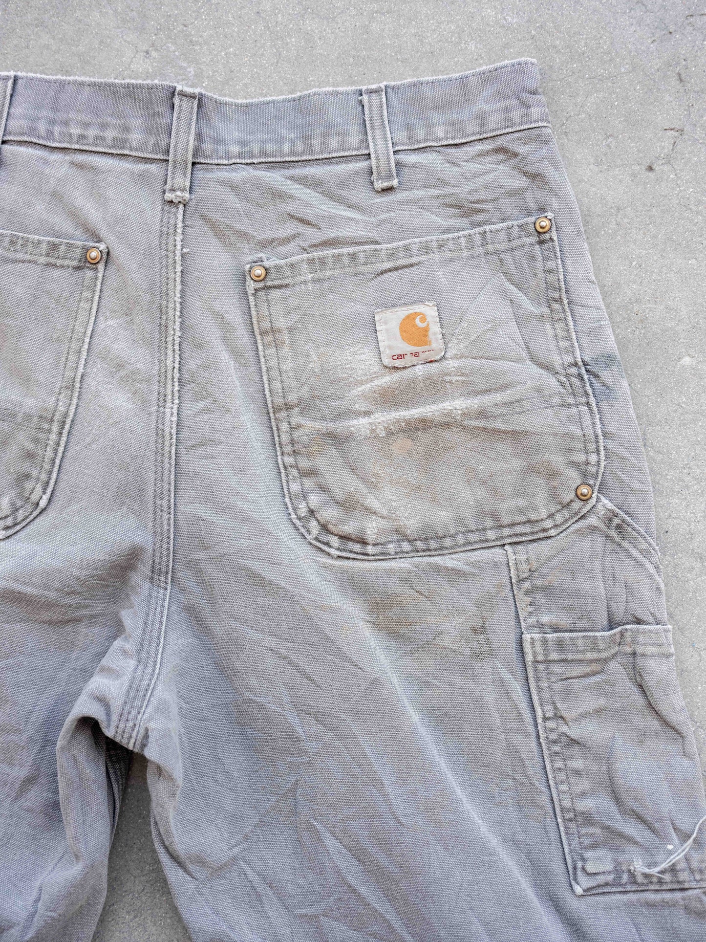 1990’s/2000’s Thrashed and Splattered Grey Carhartt Doubleknees 32W