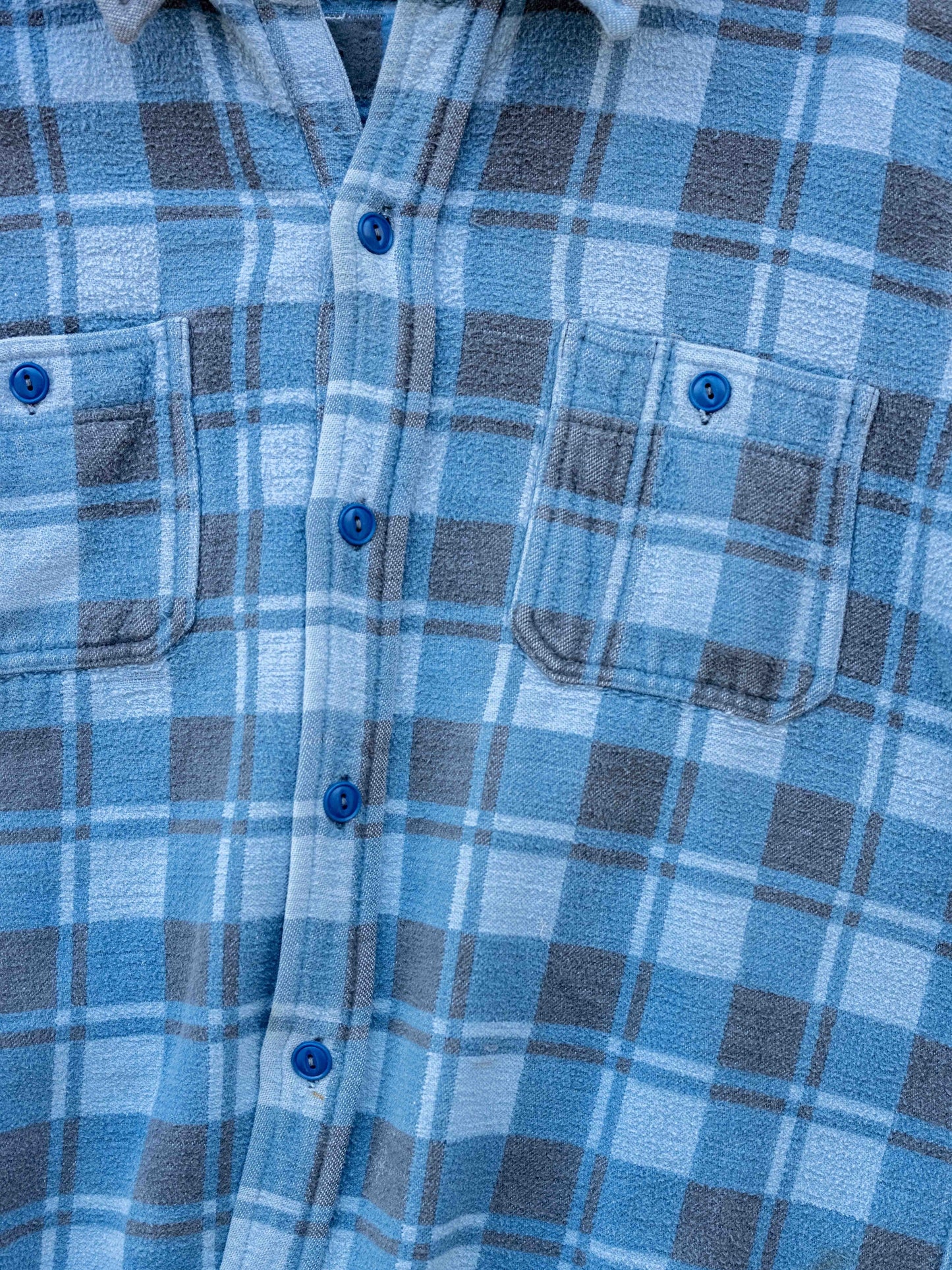 1960’s/1970’s Thick 100% Cotton Blue Flannel