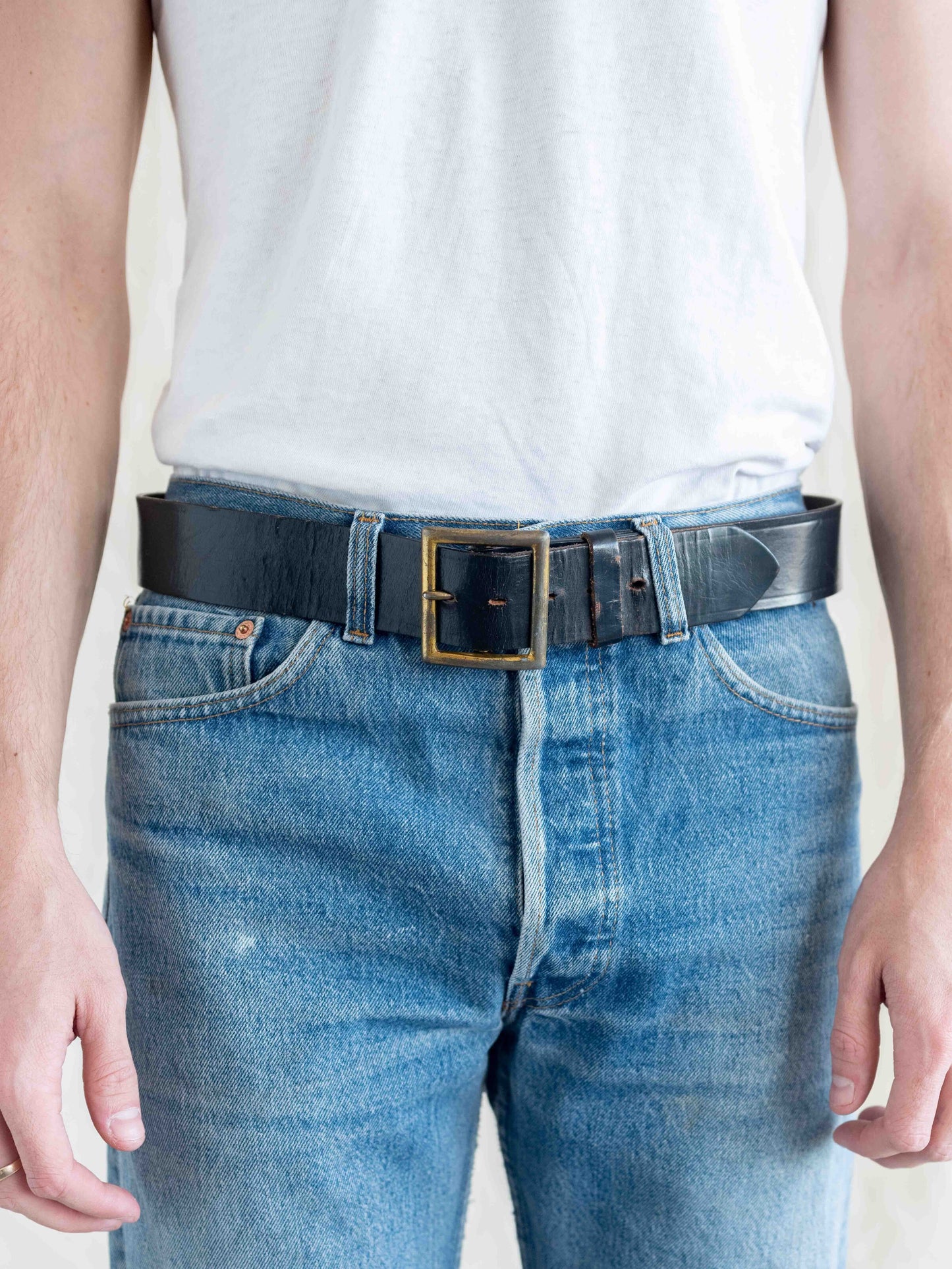 1960’s/1970’s Hercules Dark Brown Leather Belt with Brass Buckle 36w