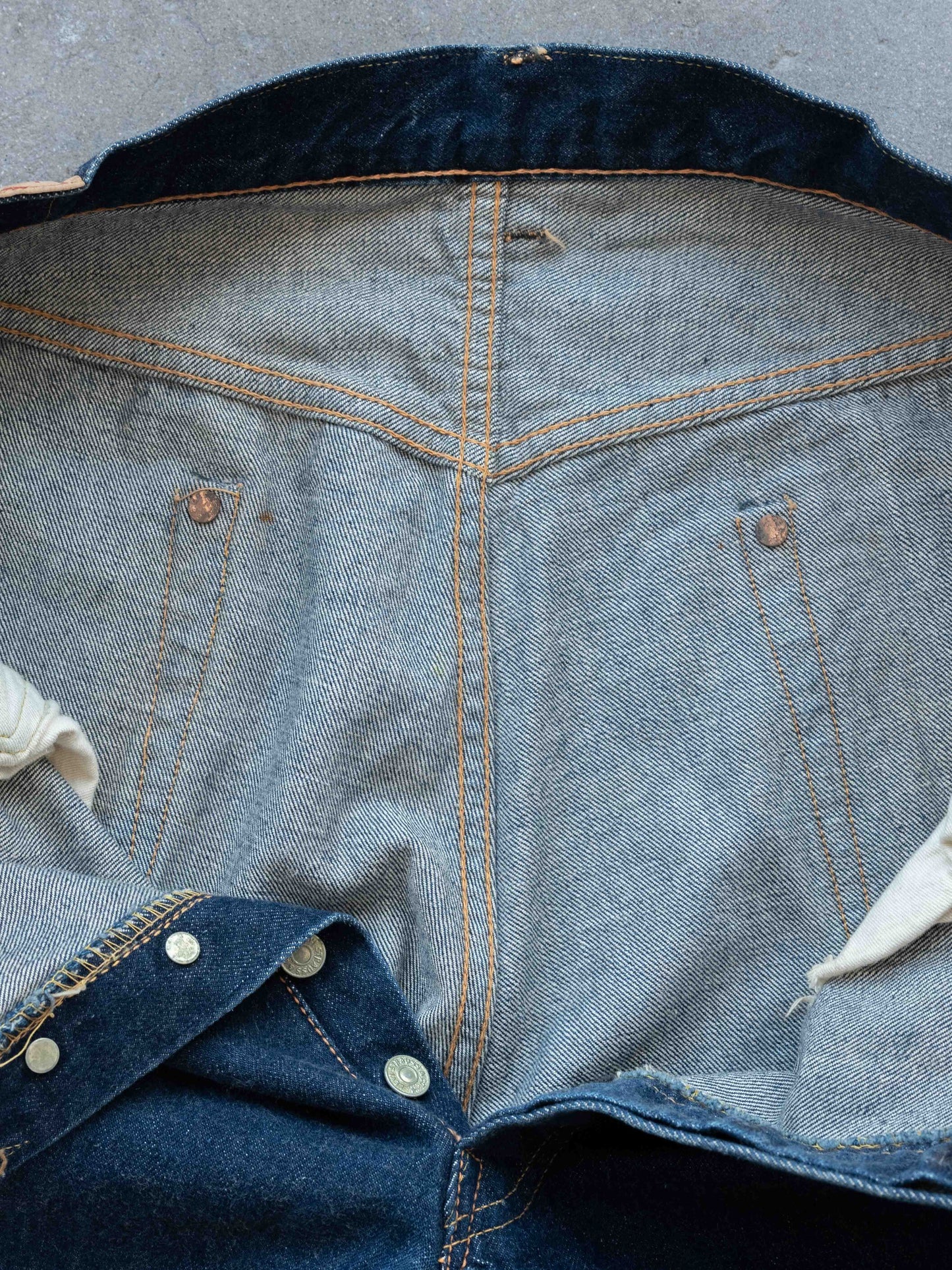 1950's/1960's Super Dark Levi's 501xx Big E Hidden Rivets 36W
