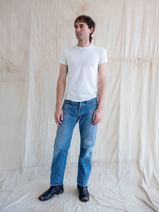 1970’s Lightwash, Faded, and Repaired Single Stitch Levi’s 501 Redlines 32W