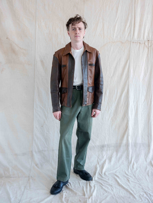 1950’s Distressed Two Tone Ponyskin Leather Jacket
