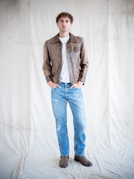 1950’s Unbranded Crazy Patina Three Pocket Leather Jacket