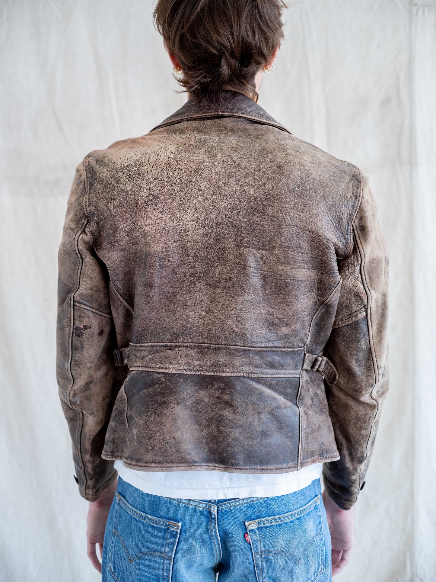 1950’s Unbranded Crazy Patina Three Pocket Leather Jacket