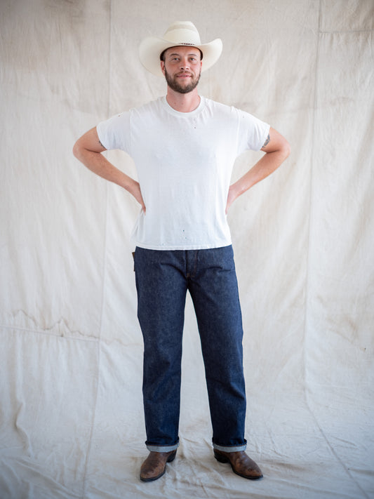 1950's Deadstock Levi's 501ZXX Hidden Rivets with Leather Patch 38W