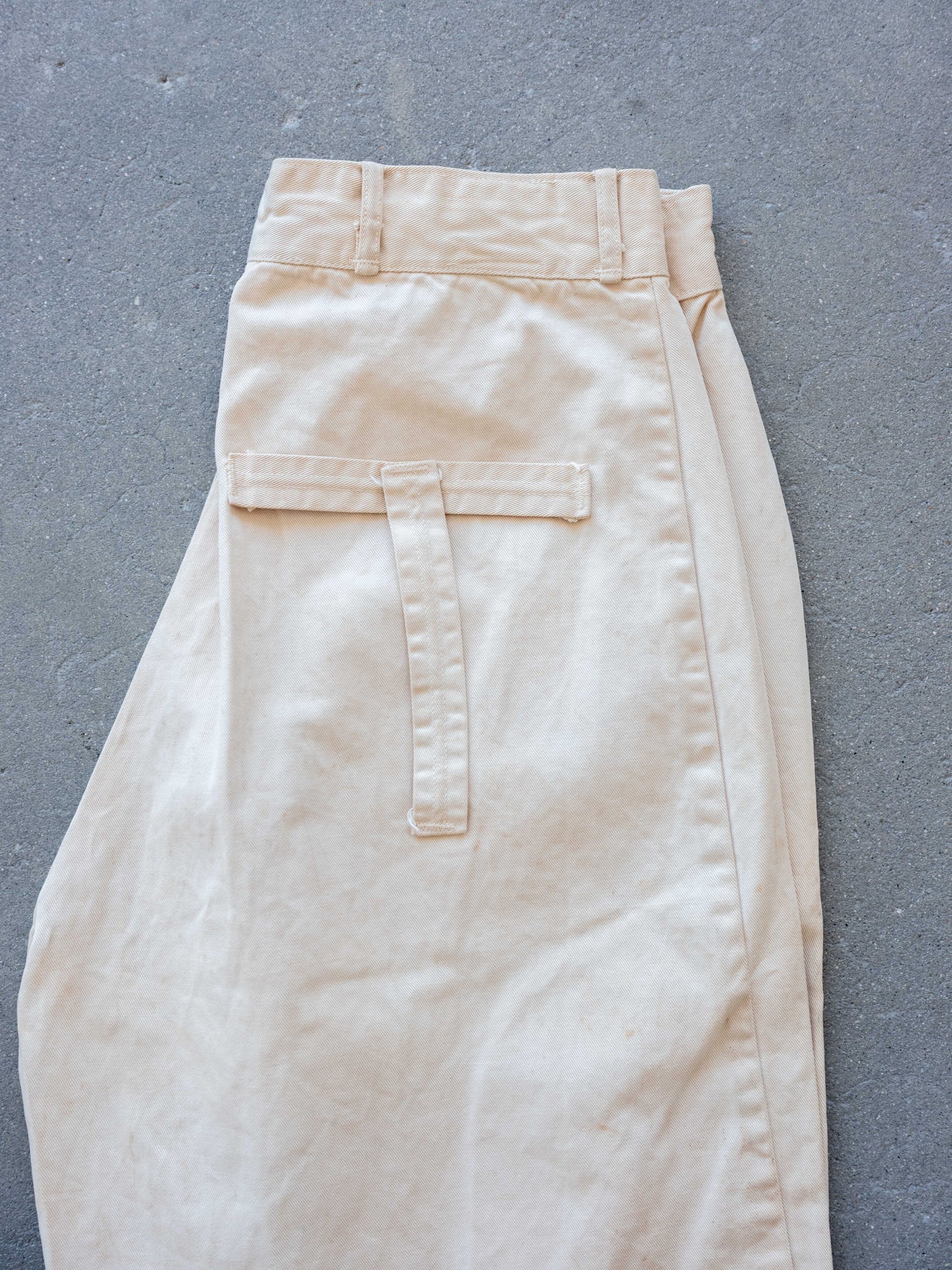 1940’s Sanforized Dirty White Wide Leg Pants with Cool Back Pocket 28W