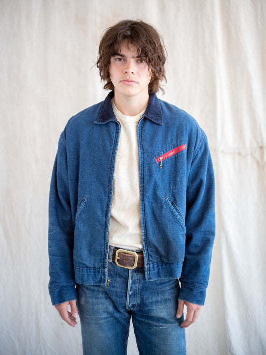 1950’s/1960’s Three Pocket Denim Jacket with Corduroy Collar and Wool Blanket Lining