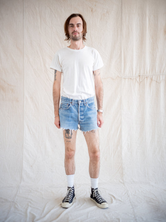 1970’s Levi’s 501s Redline Cutoff Short in a Midwash W32