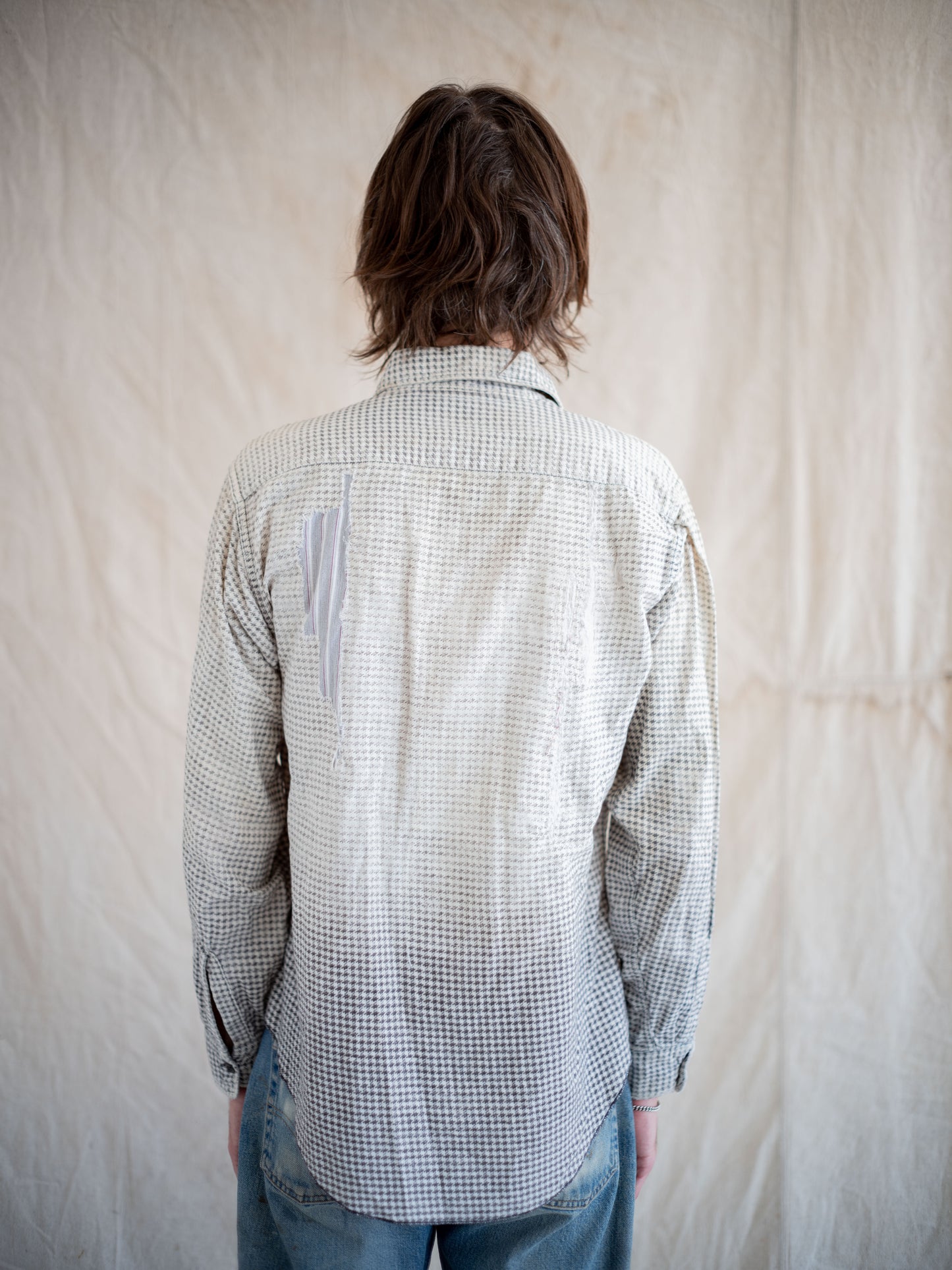 1940’s Faded Houndstooth Flannel with OG Repairs