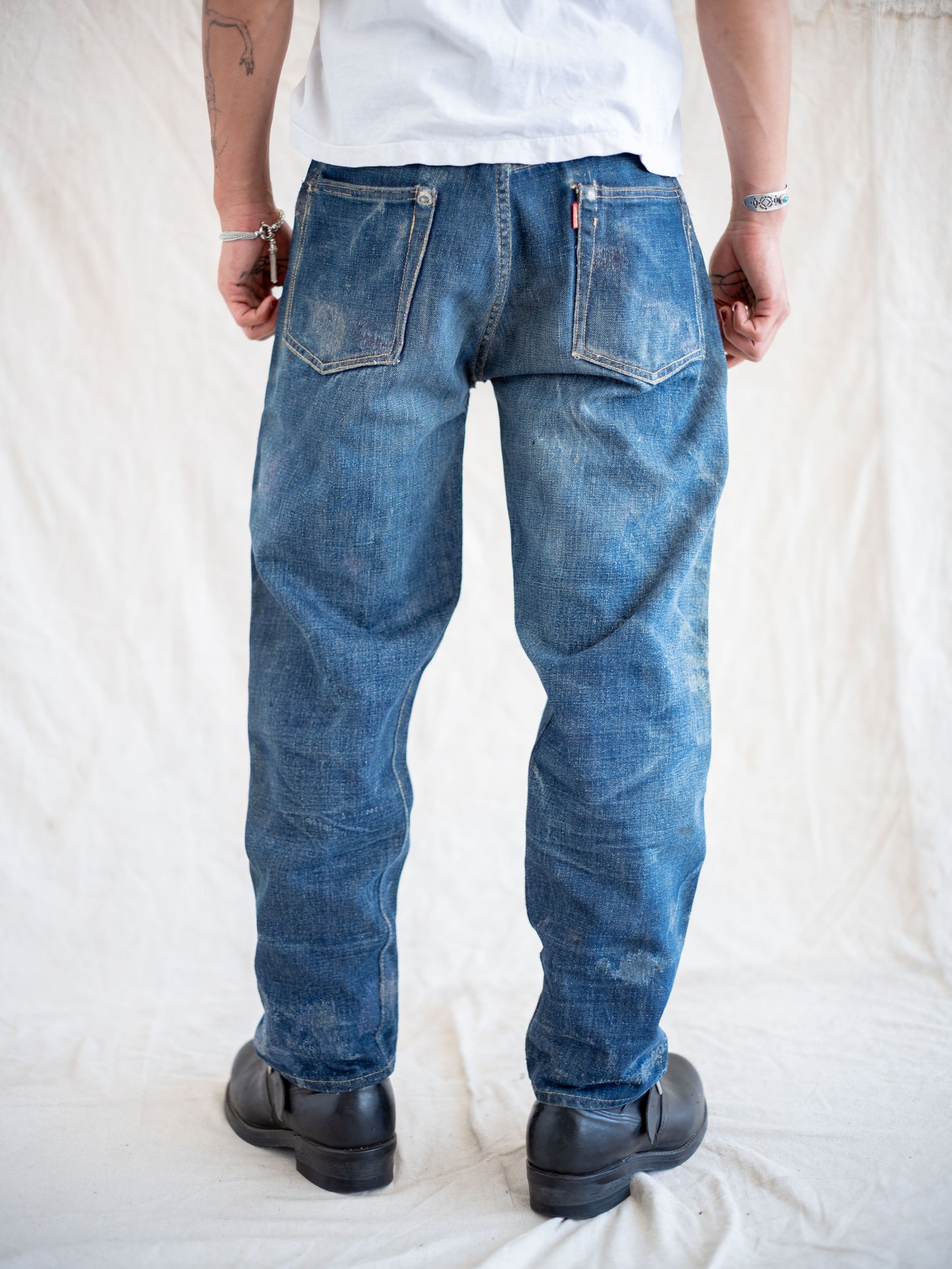 1940’s Levi’s Big E WWII S501XX in a Dark Wash with Repairs 34W