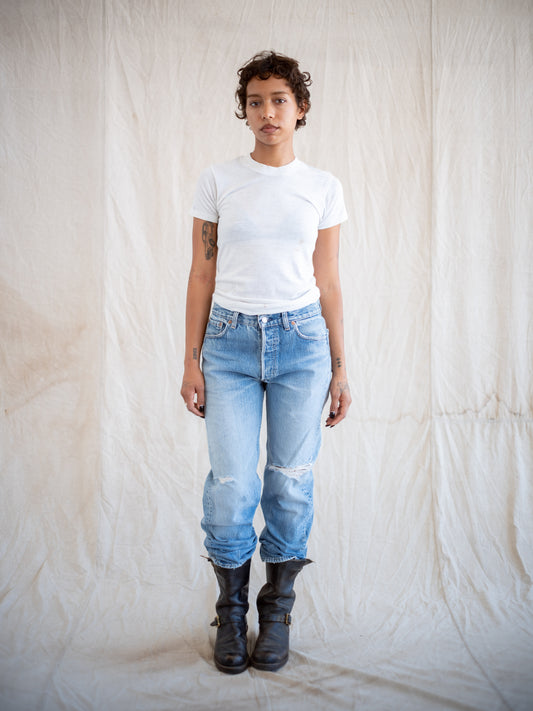 1990’s Levi’s 501s in a Midwash with Rips 30W