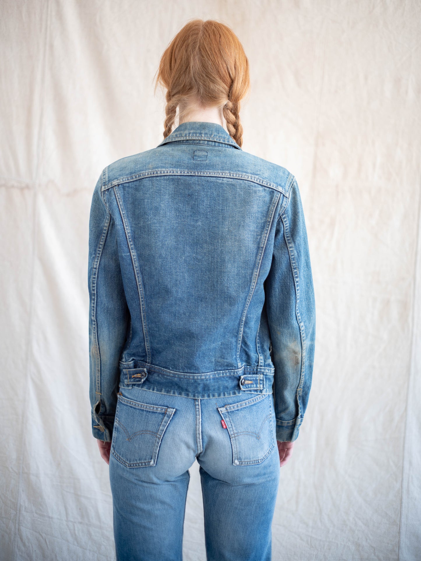 1980’s Lee Rider Jacket with Wear and Great Whiskering (Size Small)