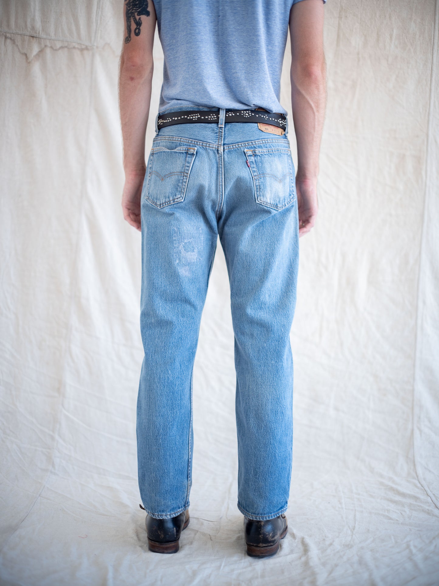 1990’s Levi’s 501s in a Light Mid Wash with Repairs 34W