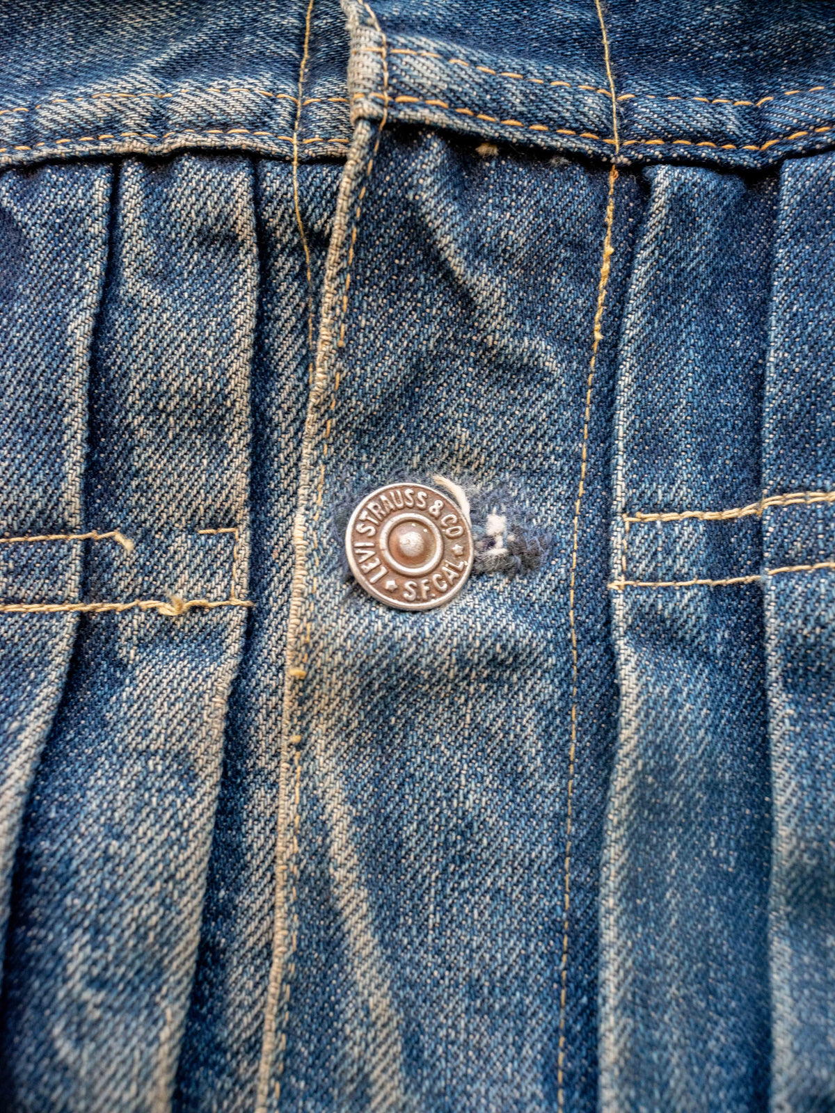 1940’s Levi’s 506XX Type One Jacket in a Midwash with Great Character (Size Medium)