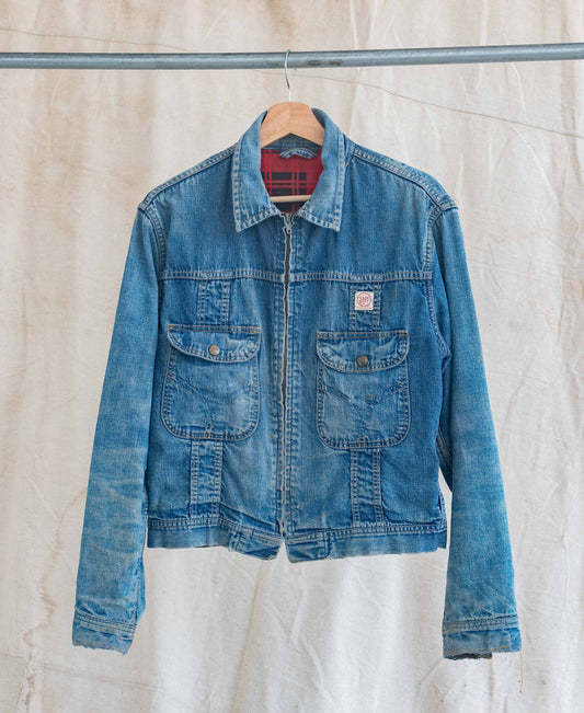 1950’s Tuf-Nut Flannel Lined Two Pocket Zip Up Jacket