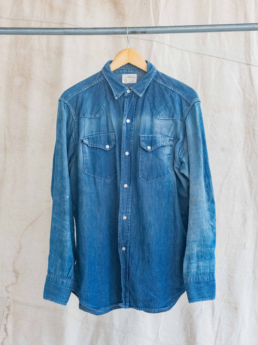 1950’s PowrHouse 101 Repaired and Heavily Faded Denim Buttonup
