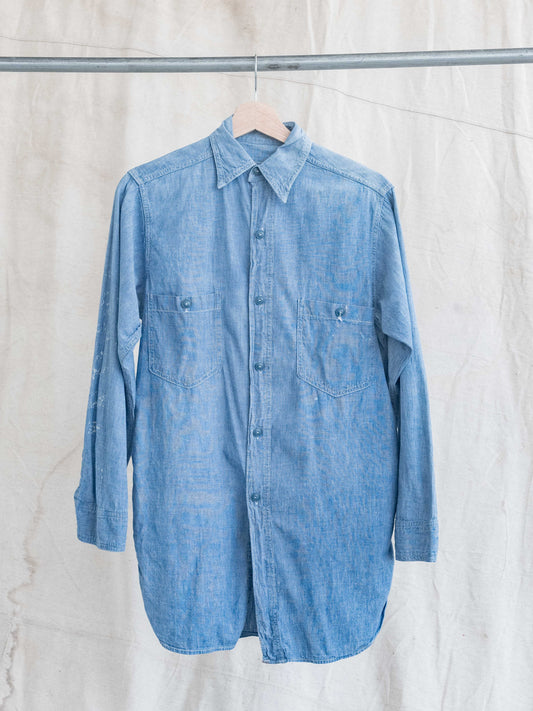 1950’s Unbranded Paint Splattered Chambray Buttonup