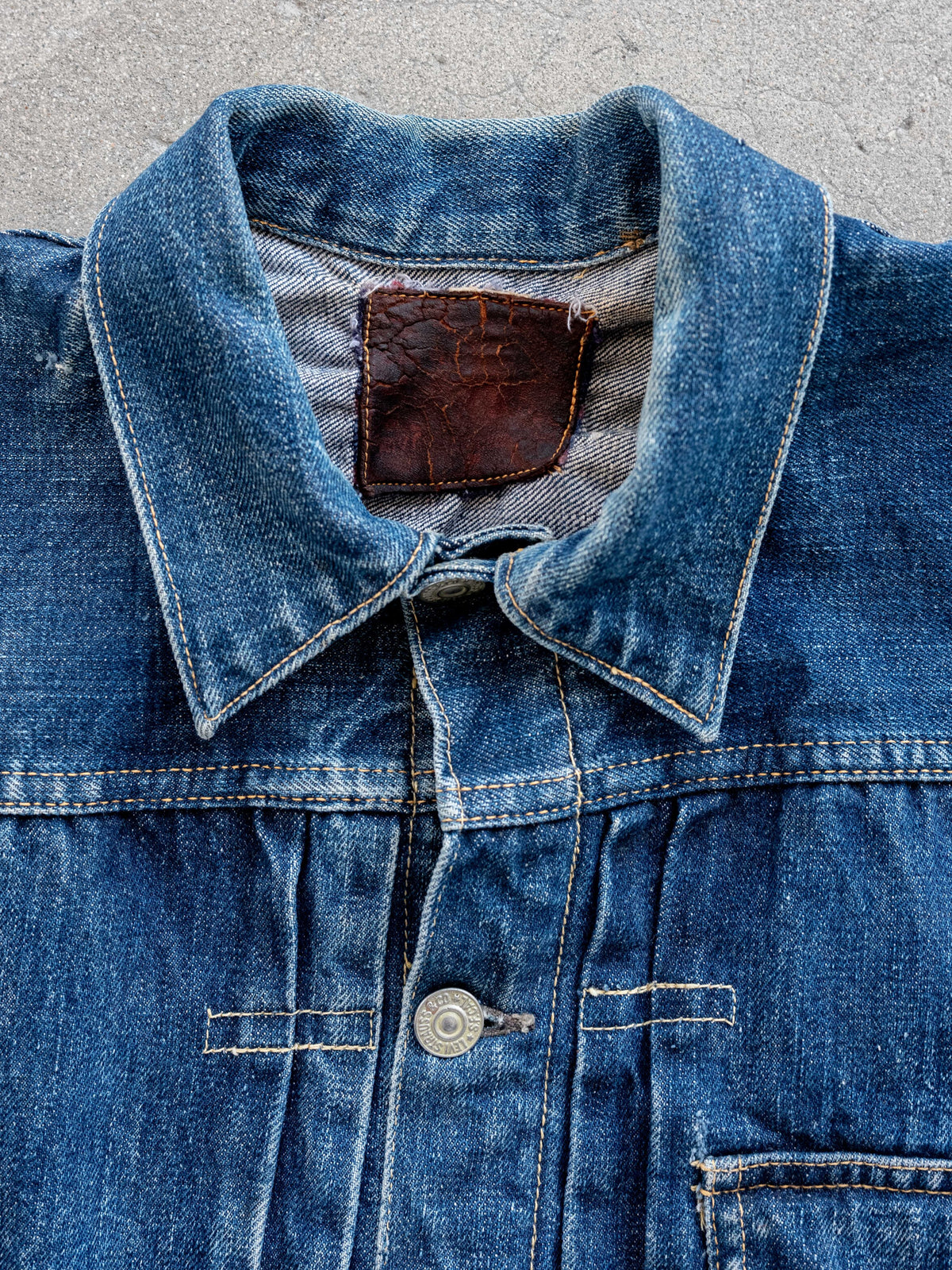 1940's Levi's 506XX Type One Jacket with Full Jerky Patch and Insane Wear (Size 40 Medium)