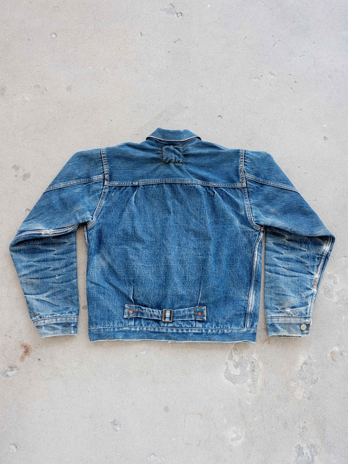 1940's Levi's 506XX Type One Jacket with Full Jerky Patch and Insane Wear (Size 40 Medium)