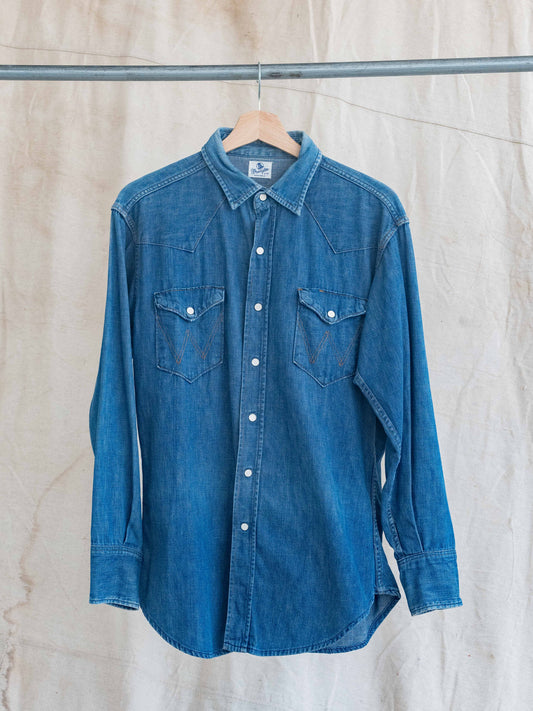 1960’s Wrangler Blue Bell Mid Wash Pearl Snap Denim Shirt