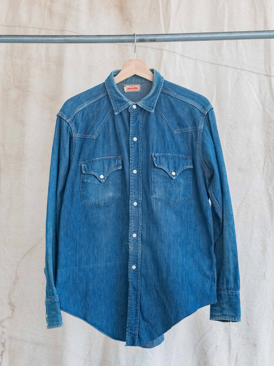 1940’s Longhorn Well Worn Denim Snap Shirt