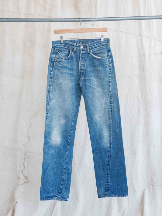 1960’s Levi’s Big E Repaired, Twisted, and Whiskered Big E 501s-31W