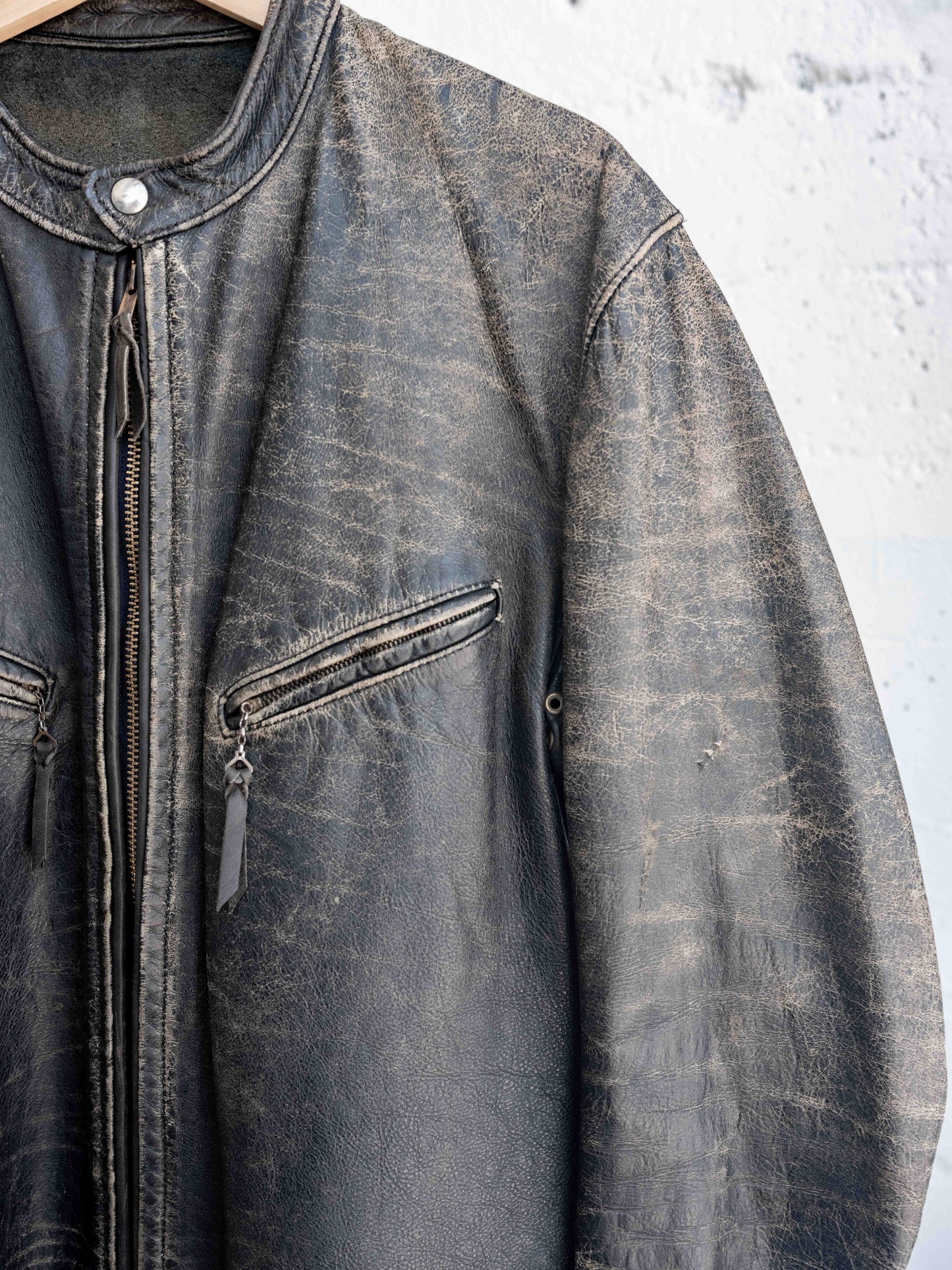 1960’s Cafe Style Heavy Patina Leather Jacket