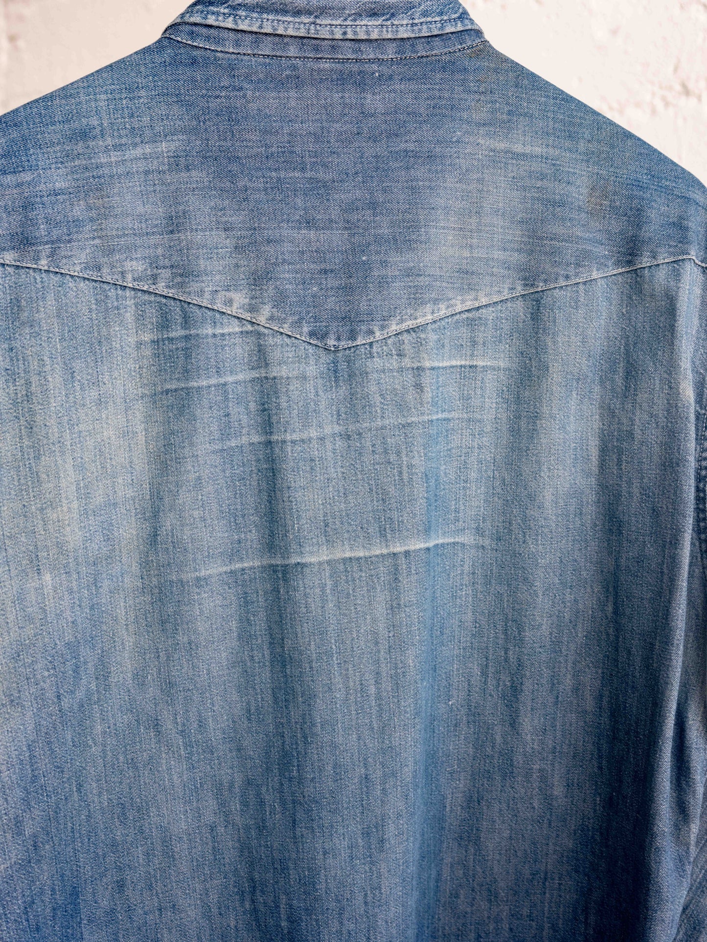 1950’s PowrHouse 101 Repaired and Heavily Faded Denim Buttonup