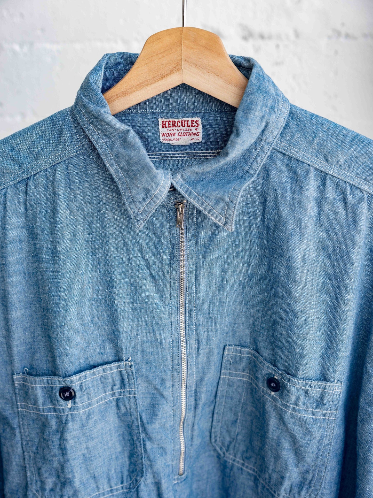1950’s Hercules Chin Strap Half Zip Chambray