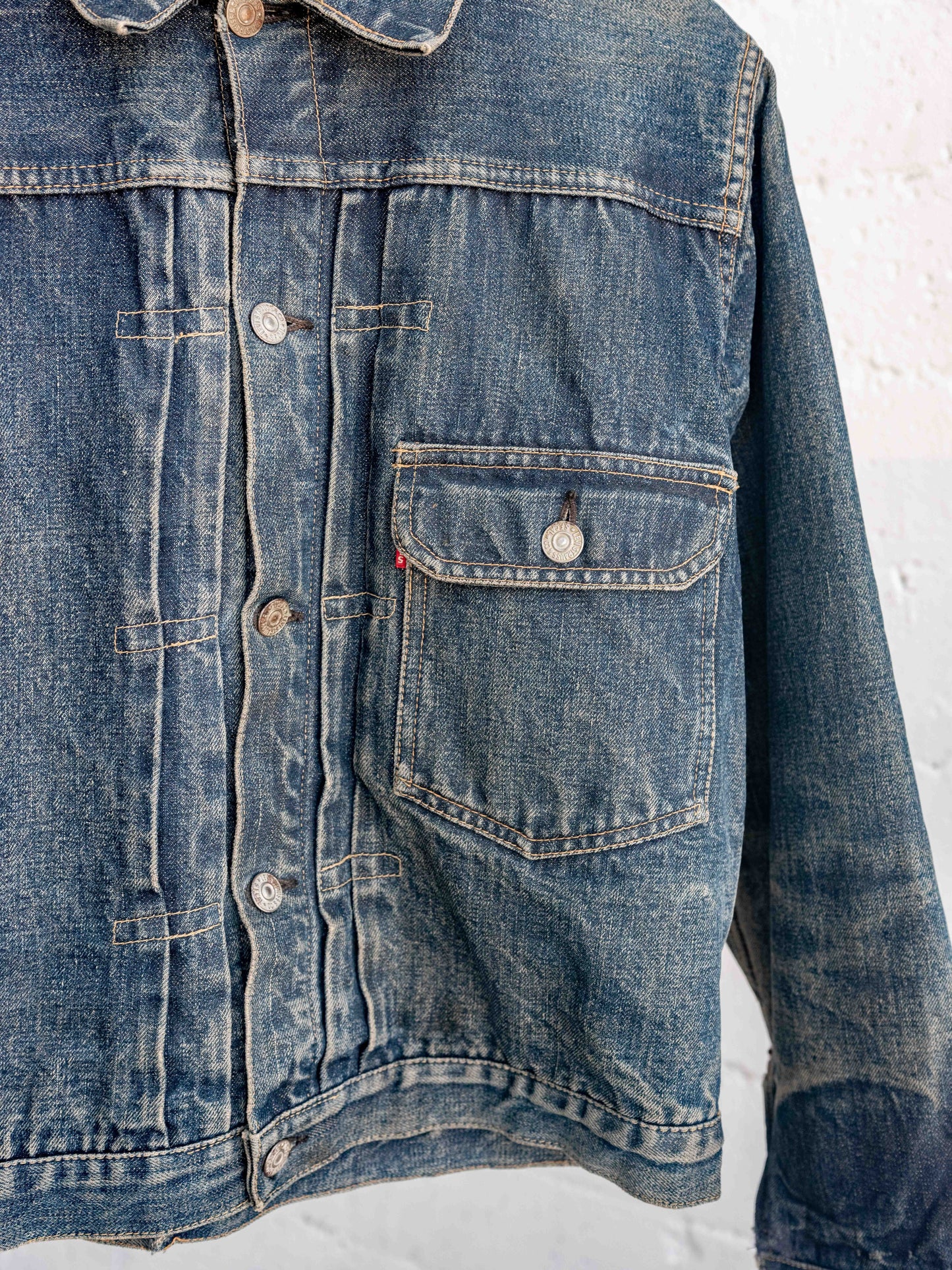1940's Levis Type One Blanket Lined with Fading and Whiskering