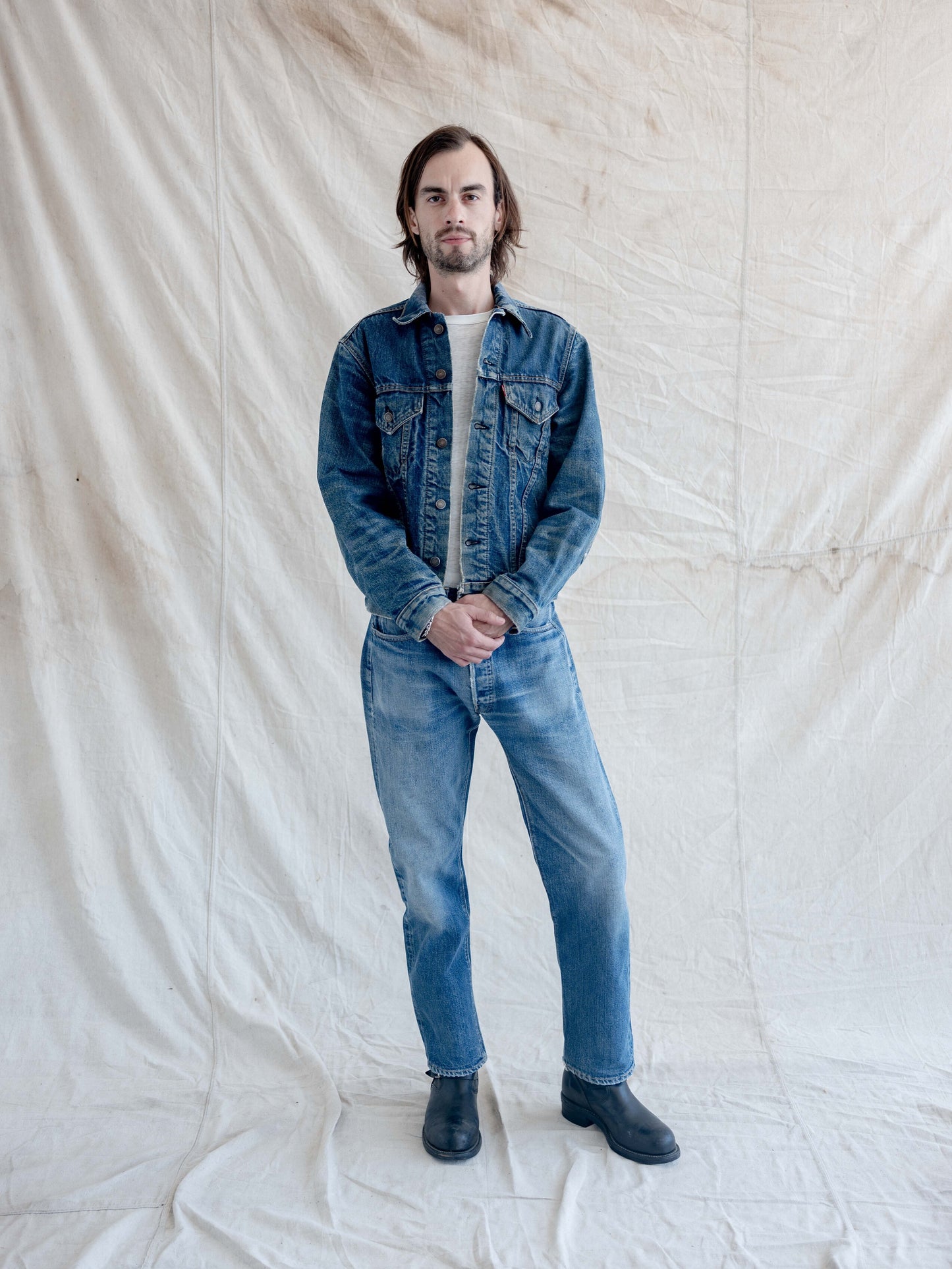 1960’s Big E Type 3 Trucker Jacket Repaired and Honeycombed