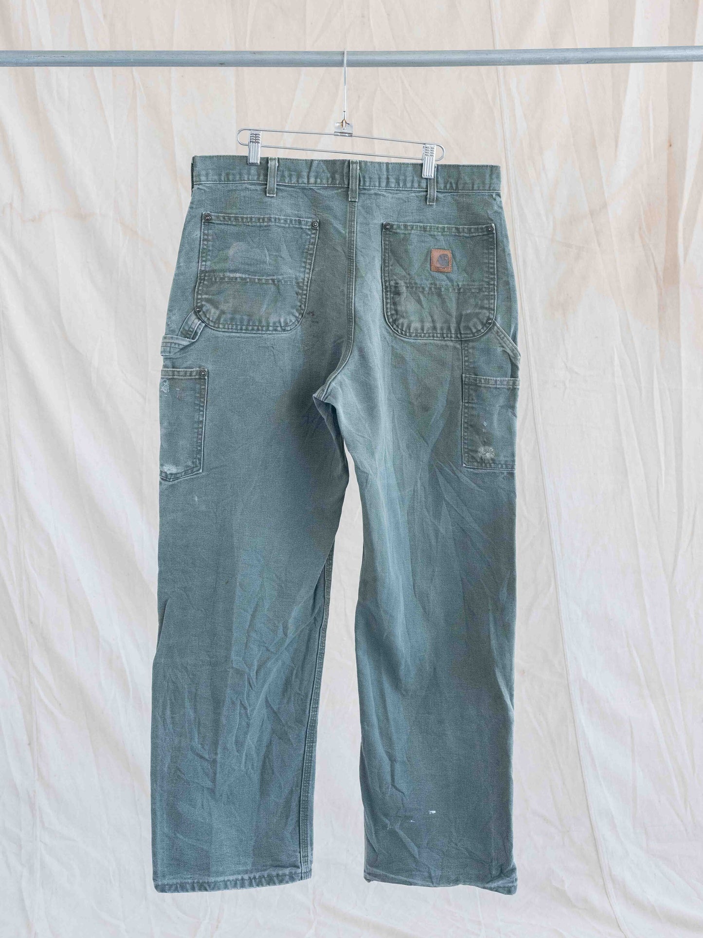 1990’s/2000’s Worn and Faded Olive Green Carhartt Doubleknees-36W