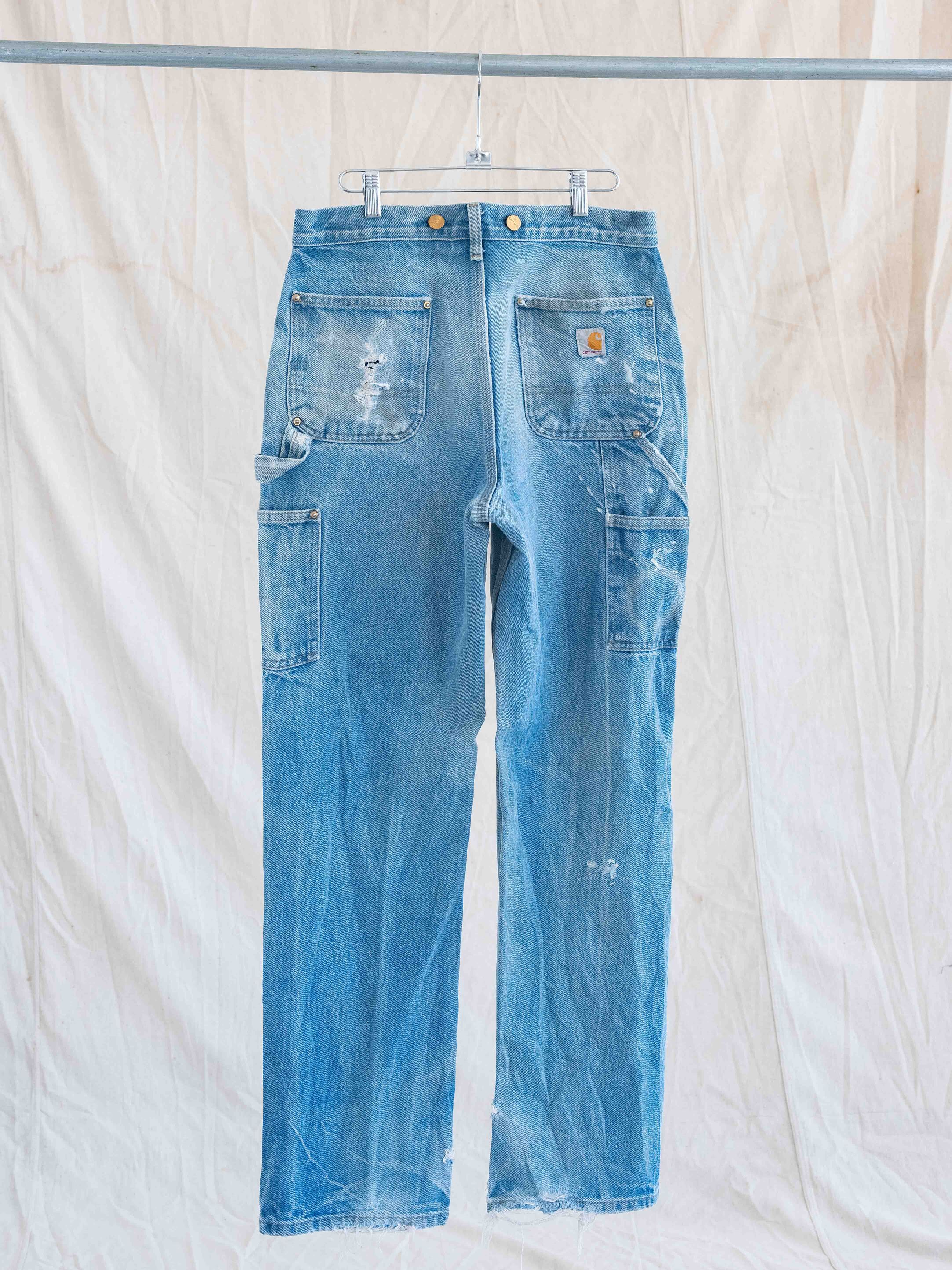 1990's/2000's Thrashed, Repaired, and Paint Splattered Denim