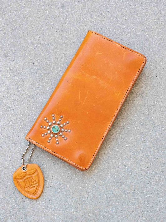 Hollywood Trading Company Tan Wallet with Star Burst Studding