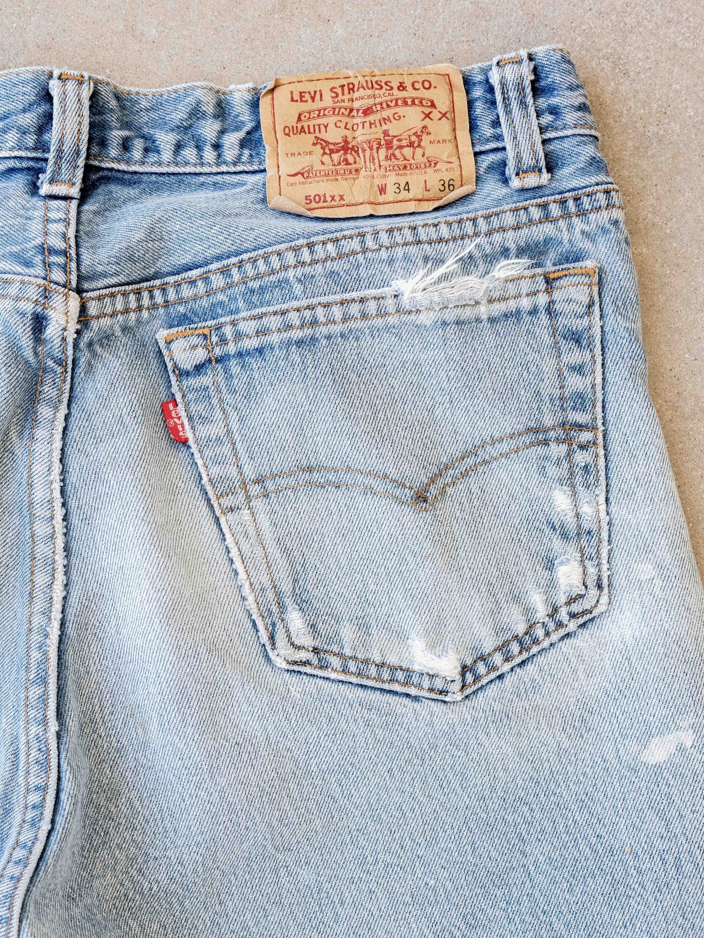 1980’s Thrashed and Splattered Levi’s 501s-33W