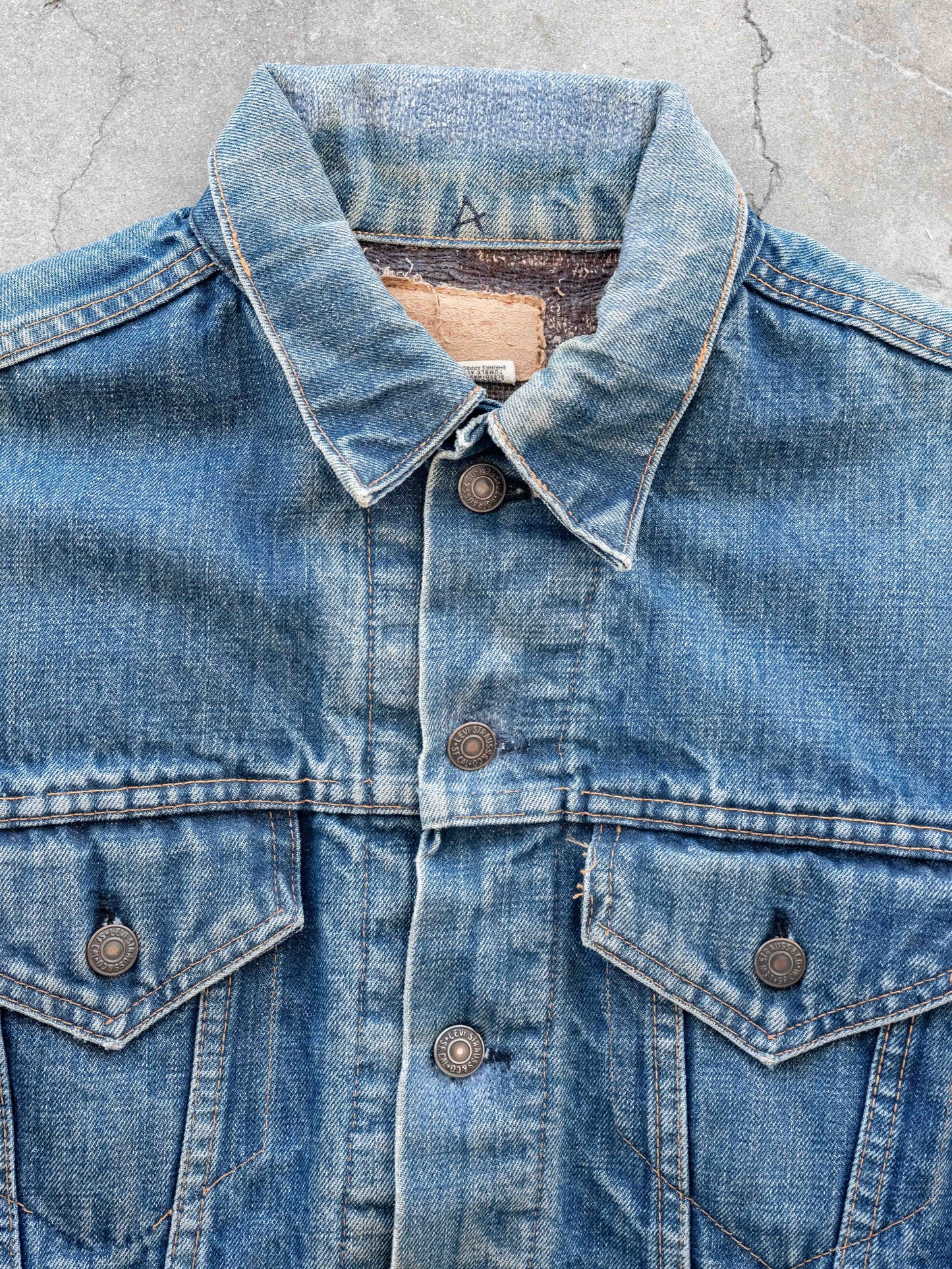 1960’s/1970’s Whiskered, Faded, and Stained Levi’s Blanket Lined Type 3