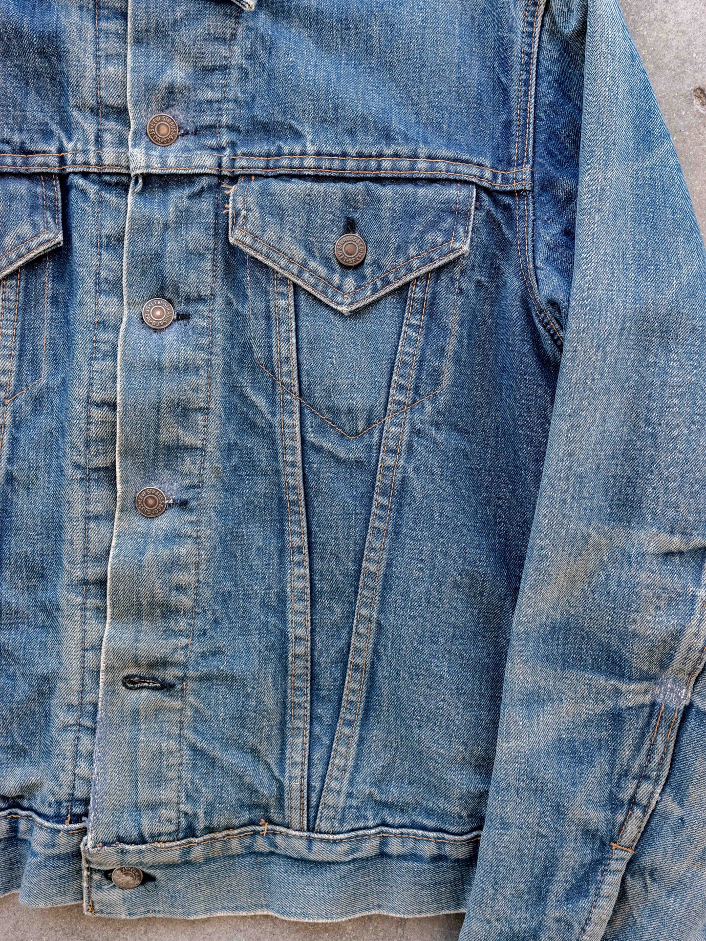 1960’s/1970’s Whiskered, Faded, and Stained Levi’s Blanket Lined Type 3