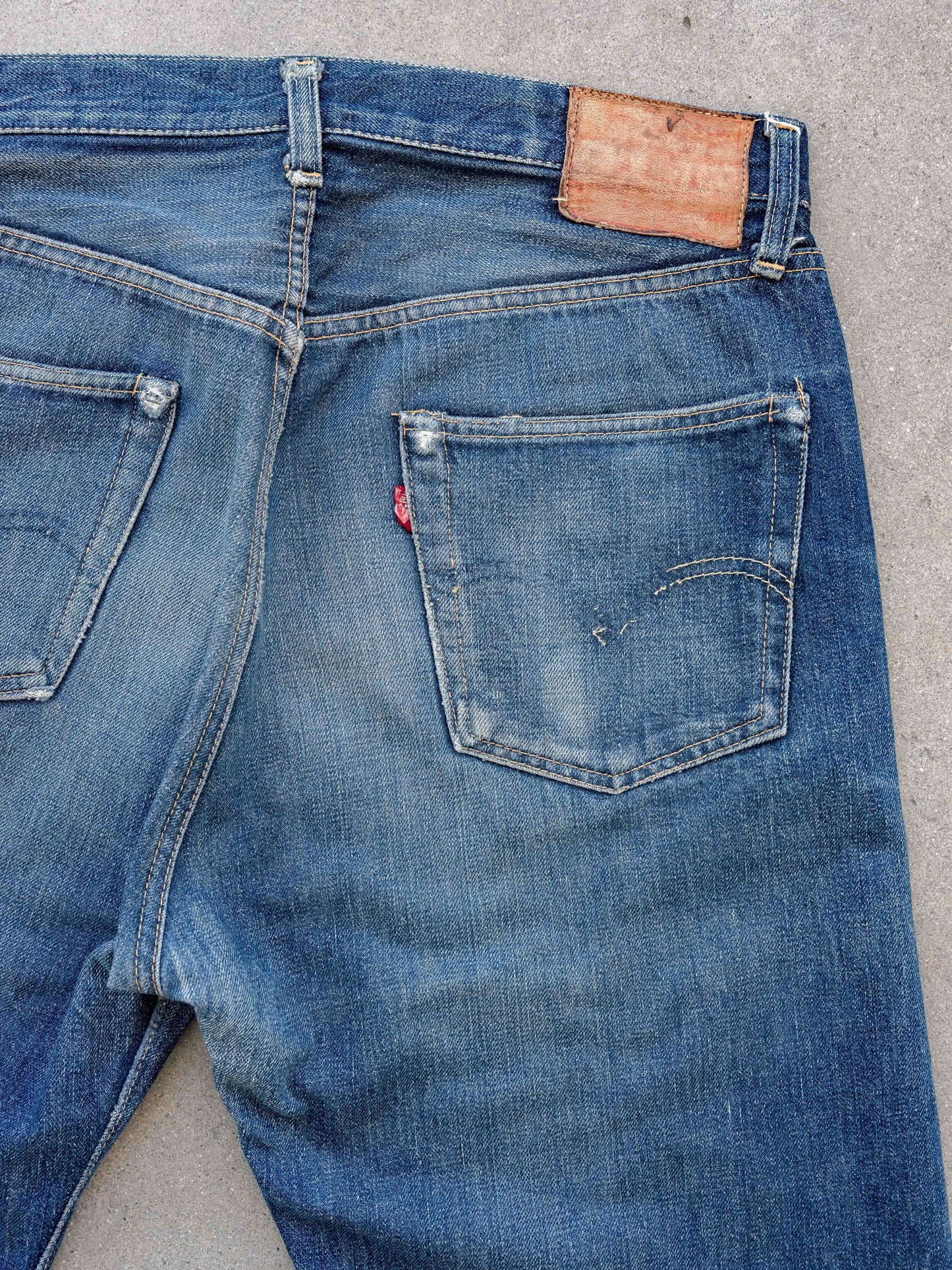 1950's Dark Soft Leather Patch Levi's 501-32W