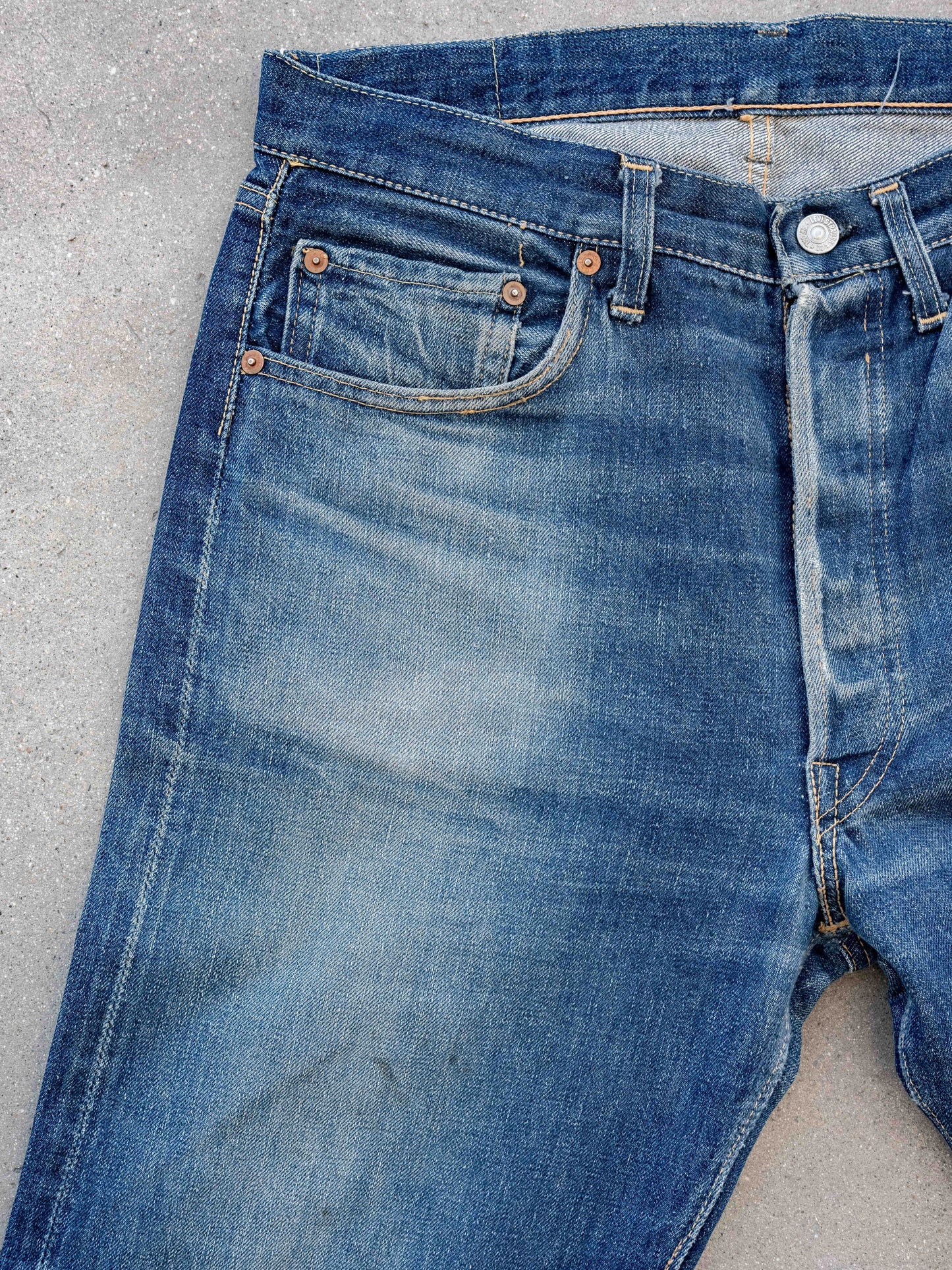 1950's Dark Soft Leather Patch Levi's 501-32W