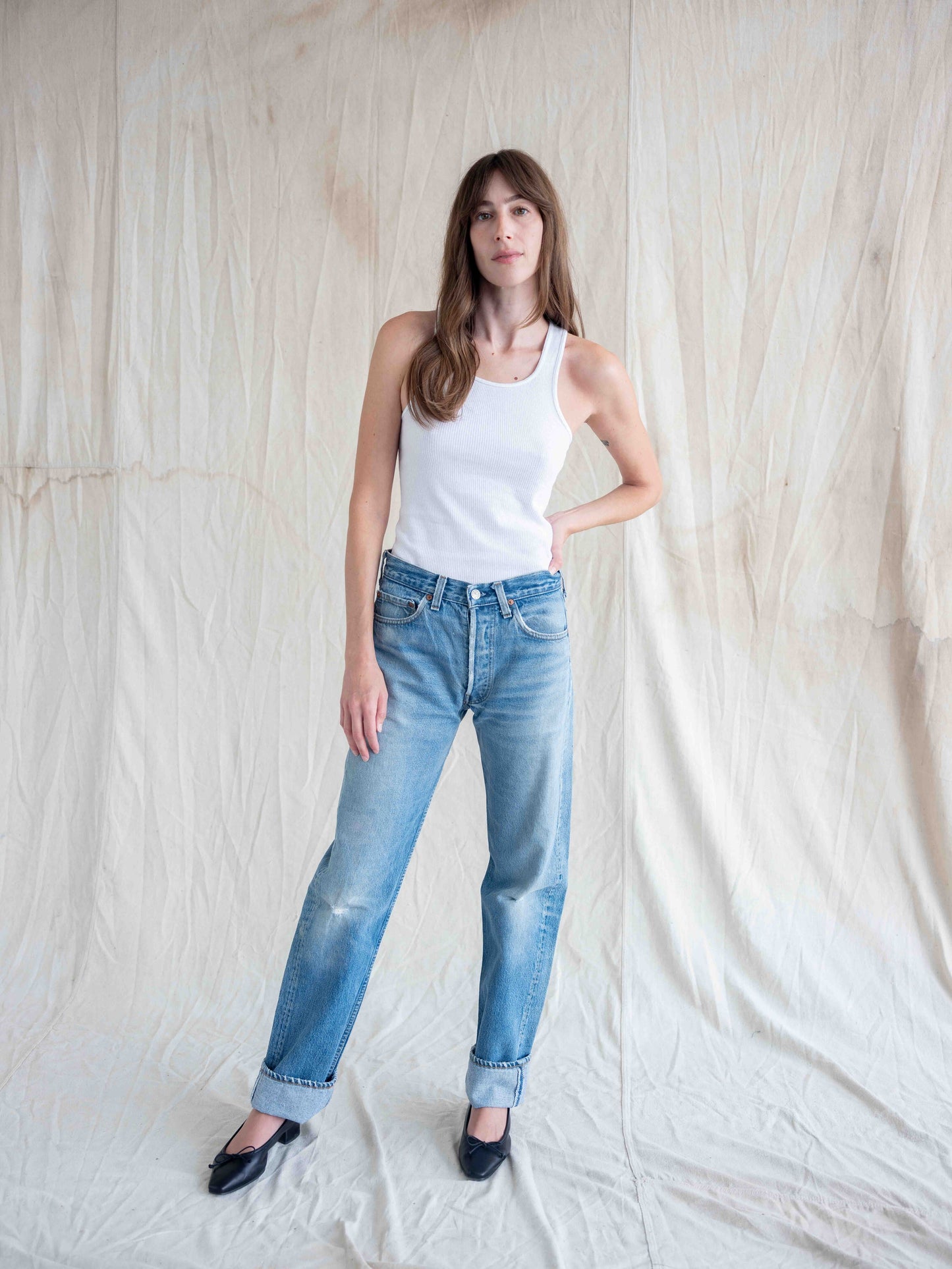 1980’s Mid to Lightwash Whiskered and Worn Levi’s 501s-30W