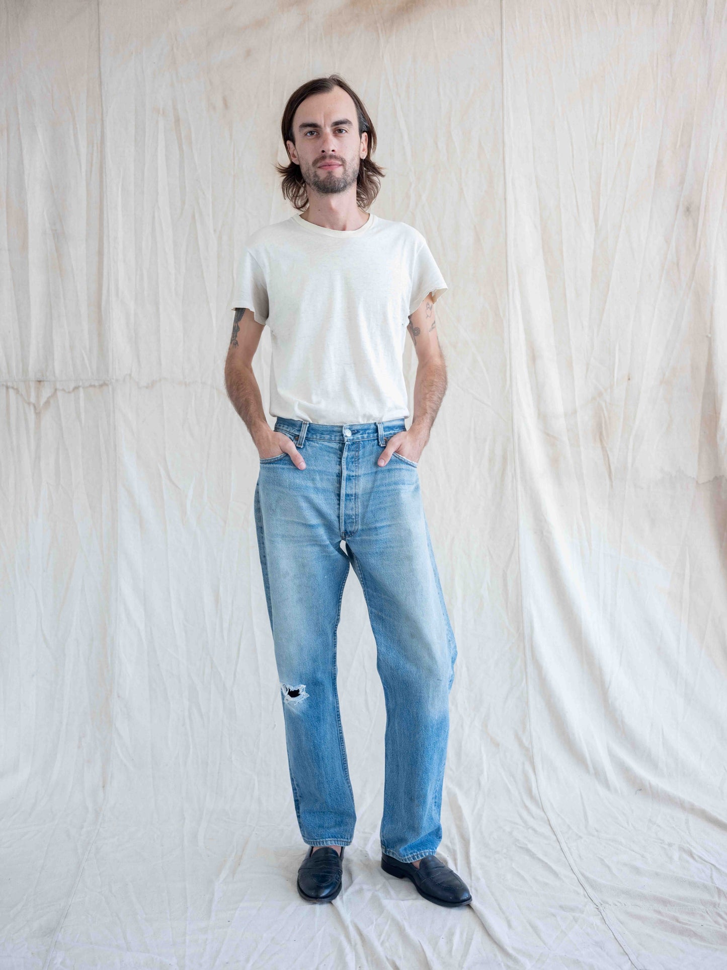 1980’s Light Midwash with Character Levi’s 501-36W