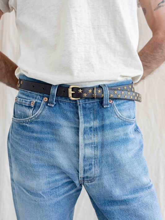 Hollywood Trading Company Gold Star Extended Tail Belt-W28/30