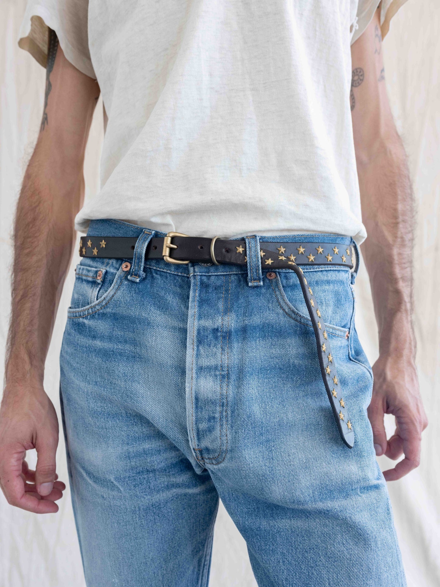 Hollywood Trading Company Gold Star Extended Tail Belt-W28/30